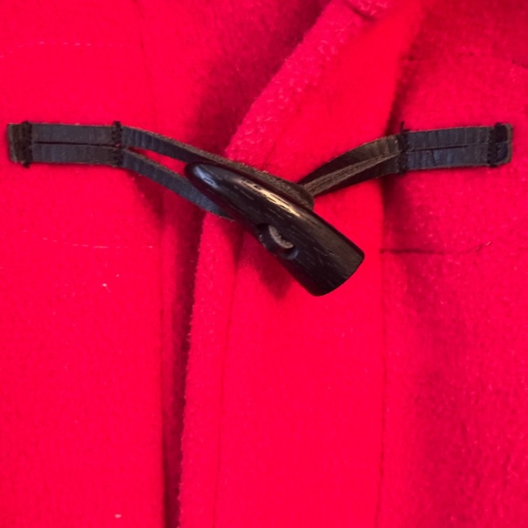 Rare Vintage Burberry Red Toggle Pea Coat in Perfect Condition/Size Large - Picture 3 of 7